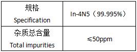 Indium Specification